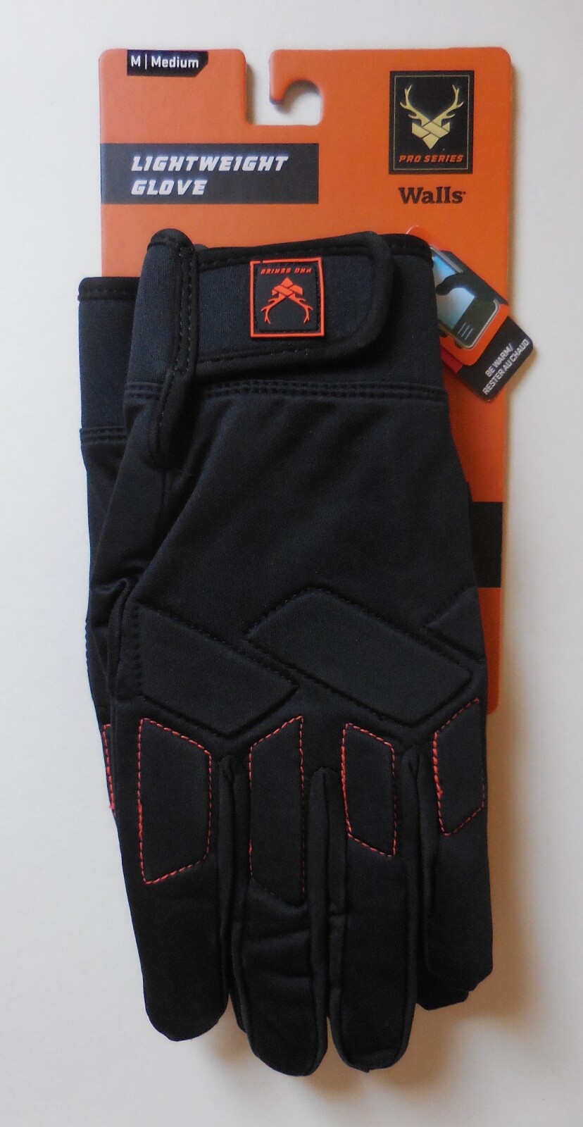 Walls Lightweight Gloves Men Black/Black/Orange Medium