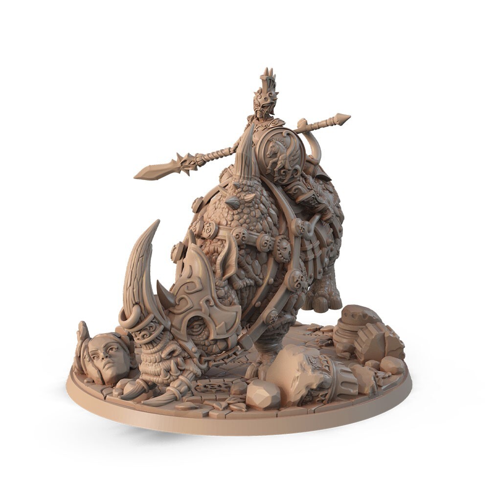 Human Female Gladiator Rhino Rider - Signum Games - Fantasy Dungeons and Dragons