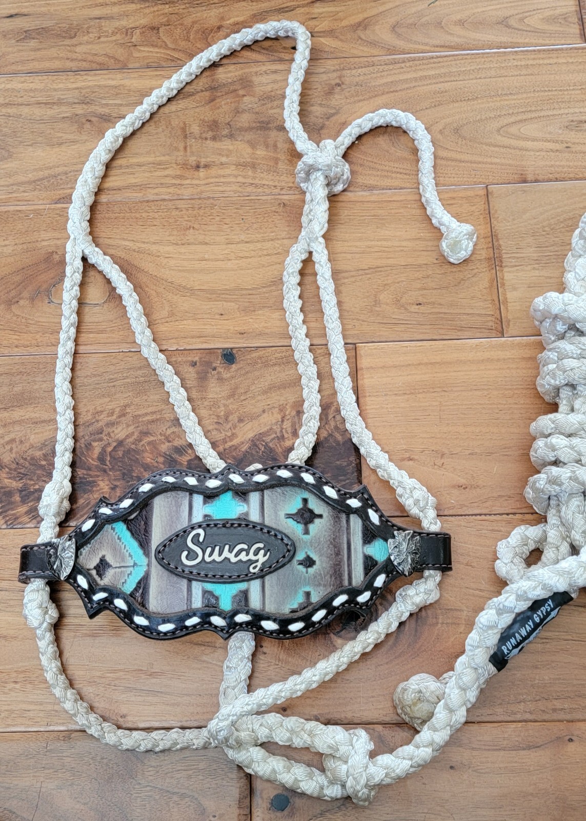 Muletape Halter Noseband Swag Custom Navajo Aztec Buckstitch Western Horse Tack