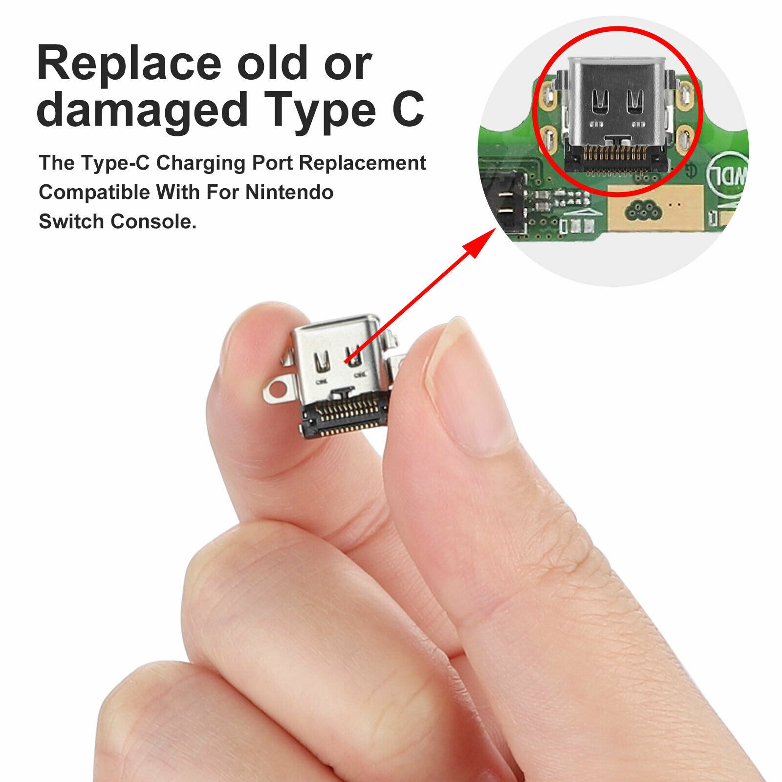 Replacement Type-C Charger Socket Charging Port For NS Nintendo Switch Console V