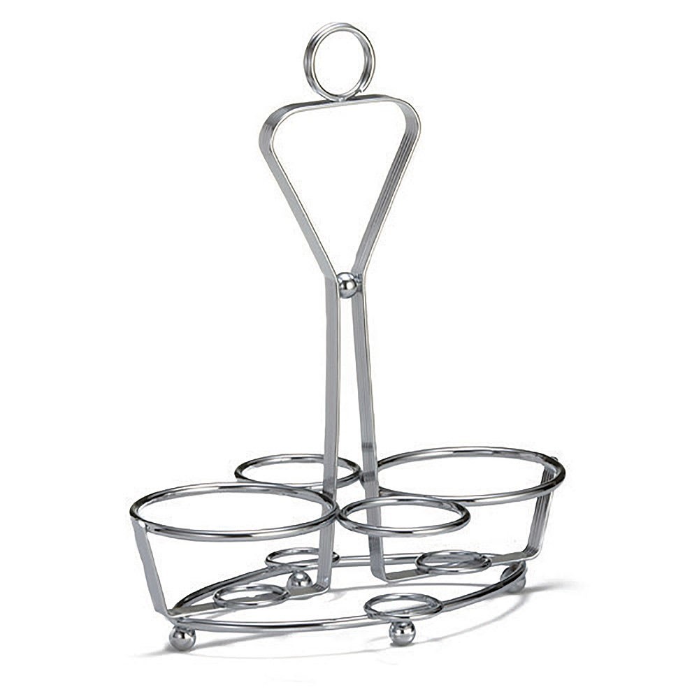 Lot of 6 Tablecraft Products 260R 4-Ring Chrome Plated Combo Condiment Rack