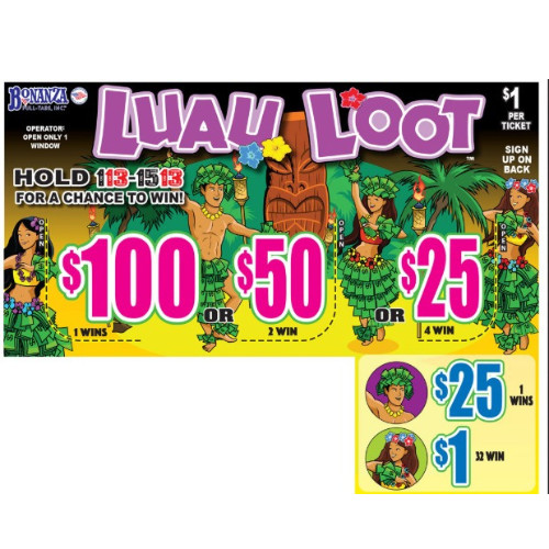 Luau Loot 1 PT/83P 240 Pull Tabs Hard Card Tickets Flash Quick Bar Party Game