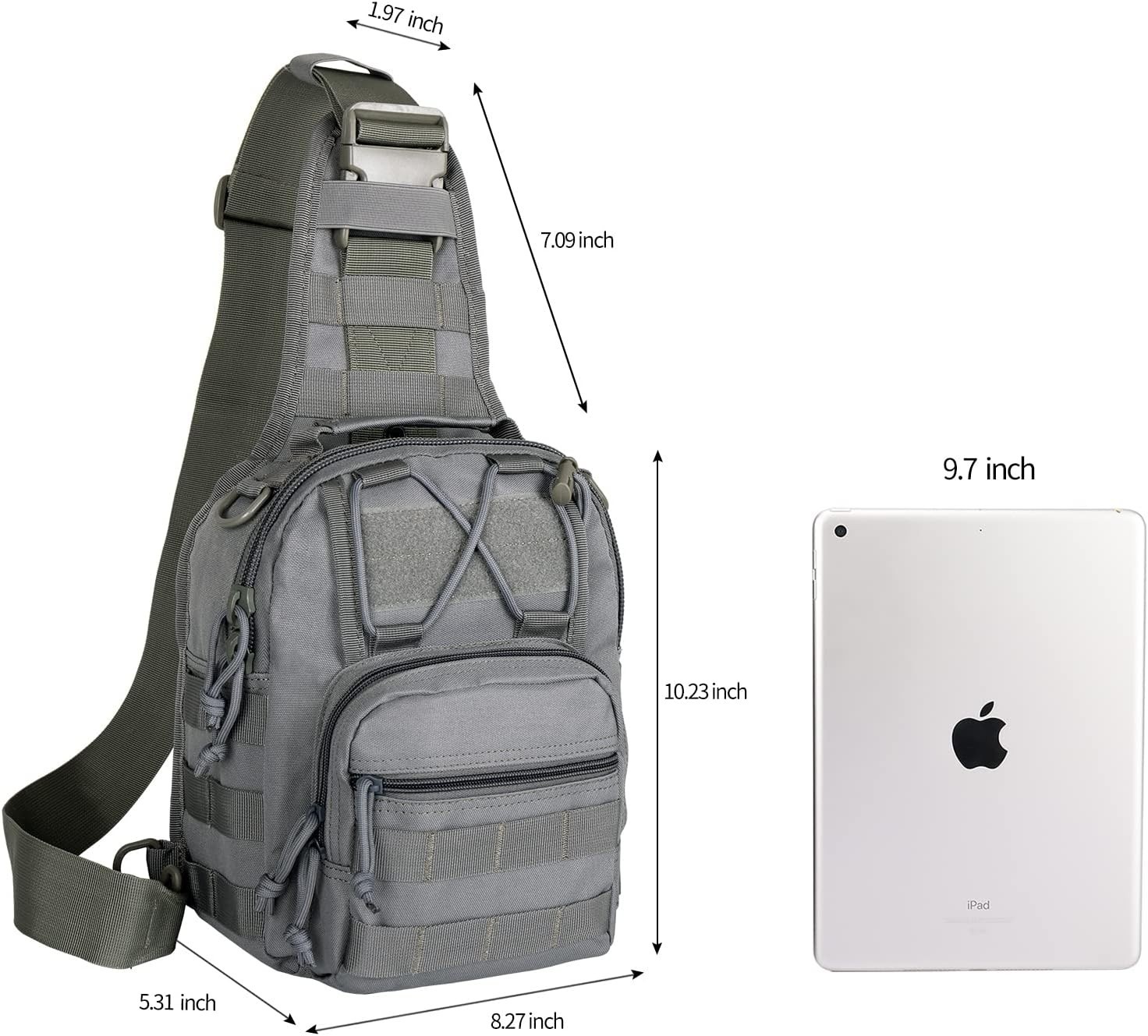 MOLLE-Compatible Tactical Satchel - Compact Waterproof Design for Essentials
