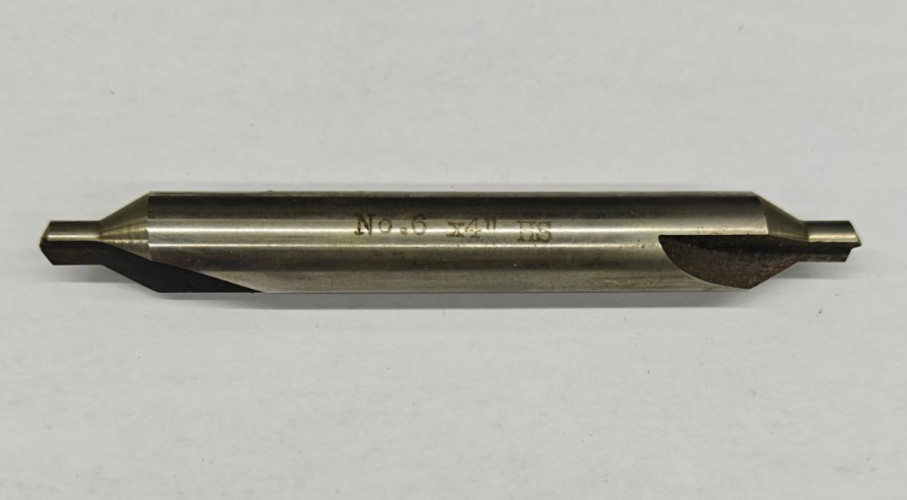 #6 Combined Drill and Countersink 4" Long HSS - Center Drill