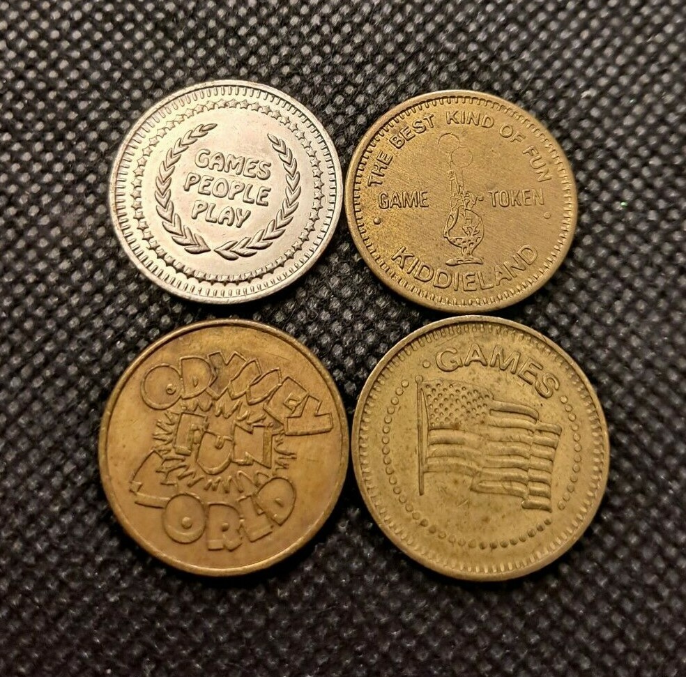 FOUR NO CASH VALUE GAME TOKENS! e2755UXX