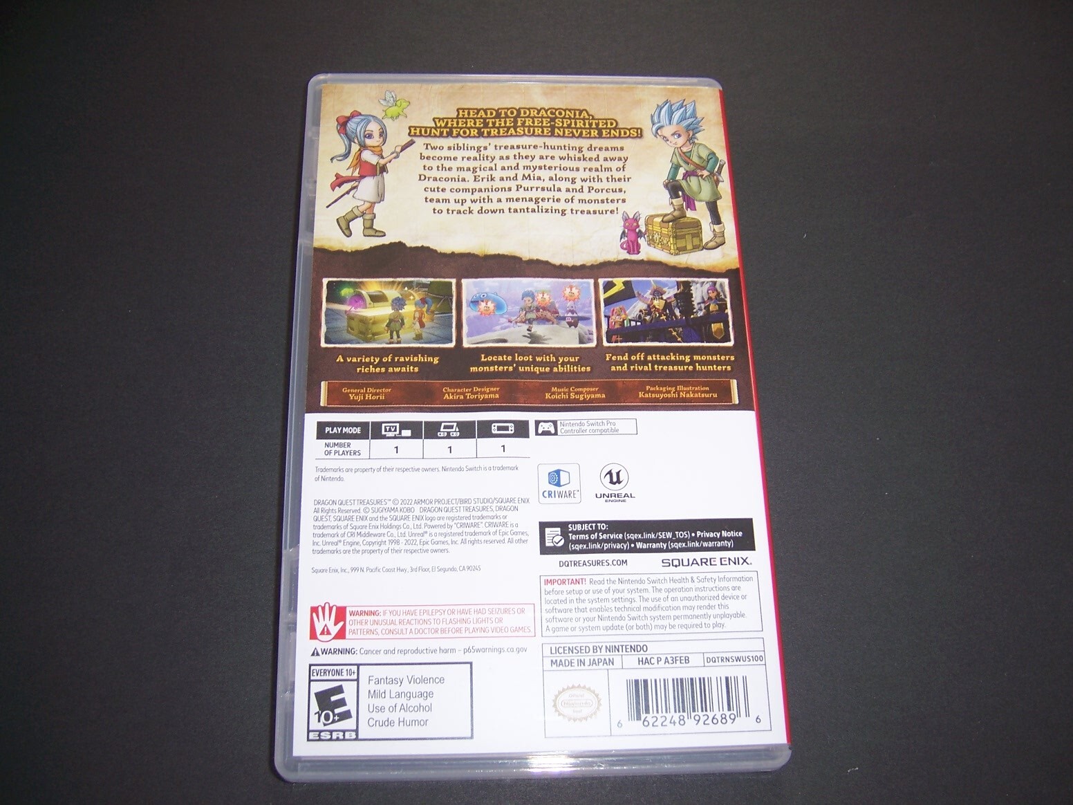 Authentic Box Case ONLY Replacement Nintendo Switch for Dragon Quest Treasures