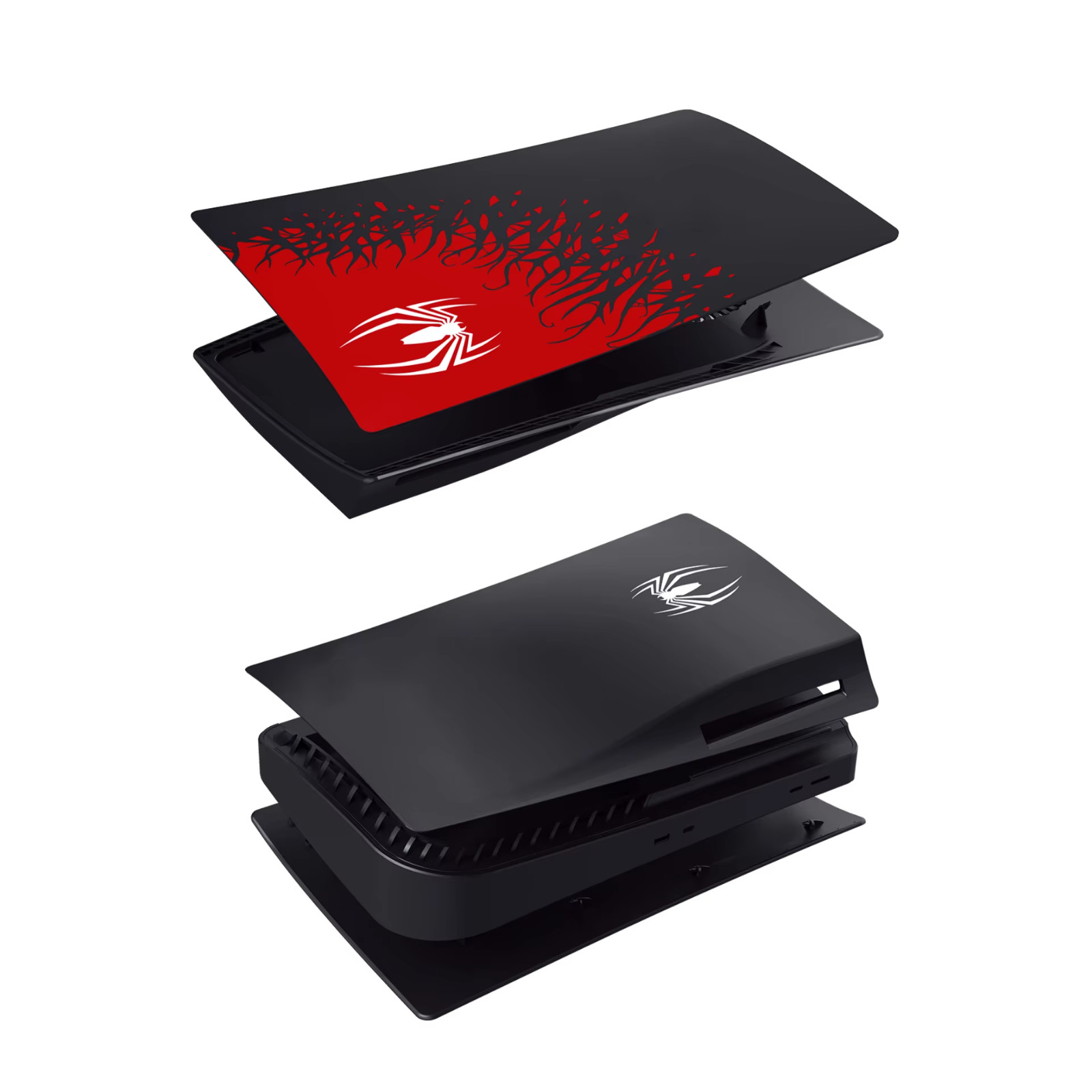 PS5 Disc Edition Plastic Front Plates Faceplates – Cover Red Black Spider Style