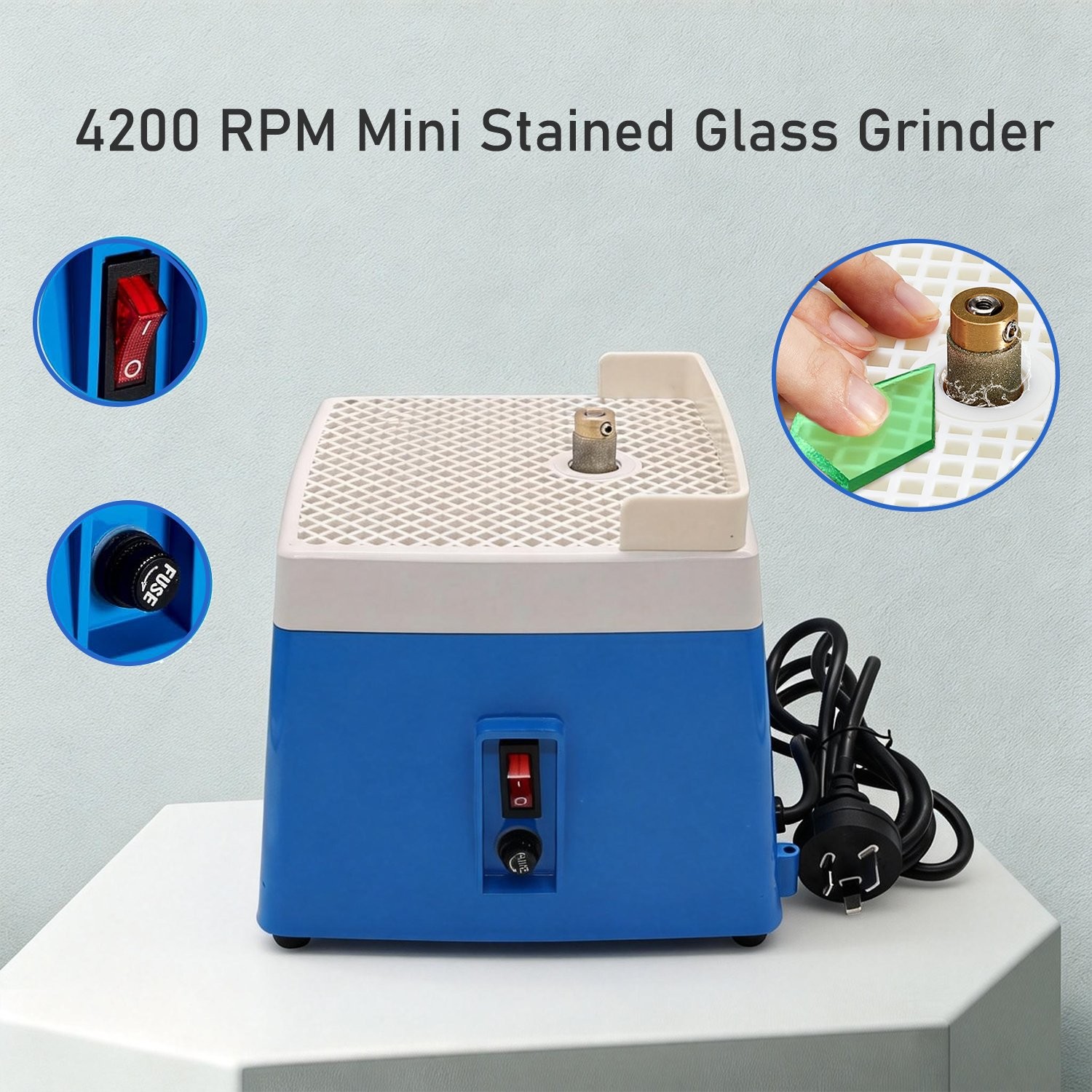 Stained Glass Grinder 4200RPM Power Stained Glass Grinder Glass Art Grinding US