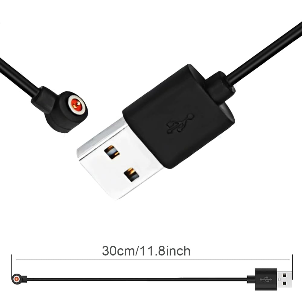 [2-Pack] Smart Ring Charger Cable, for YoR by Letsfit, COLMI, 30 cm, Black