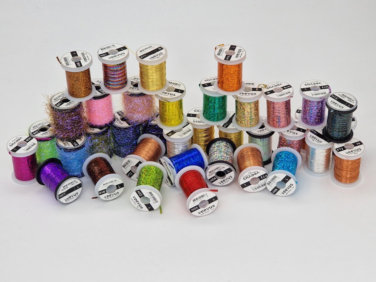 Veevus Fly Tying Fishing Threads, French Tinsel, Body Fuzz, Holographic