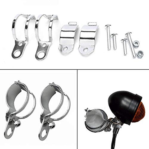 1pair Metal Motorcycle Modified Turn Signal Light Indicator Mount Bracket White