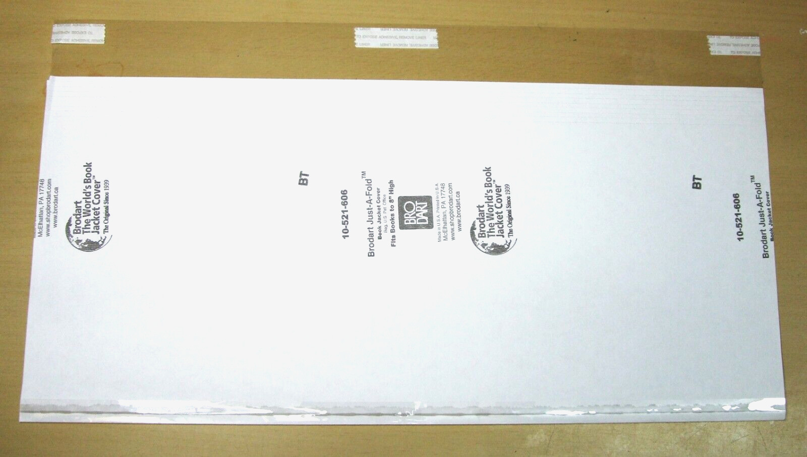 BRODART JUST-A-FOLD-BOOK JACKET COVER ADJUSTABLE 10-521-606 8" x 17.5" PK/95