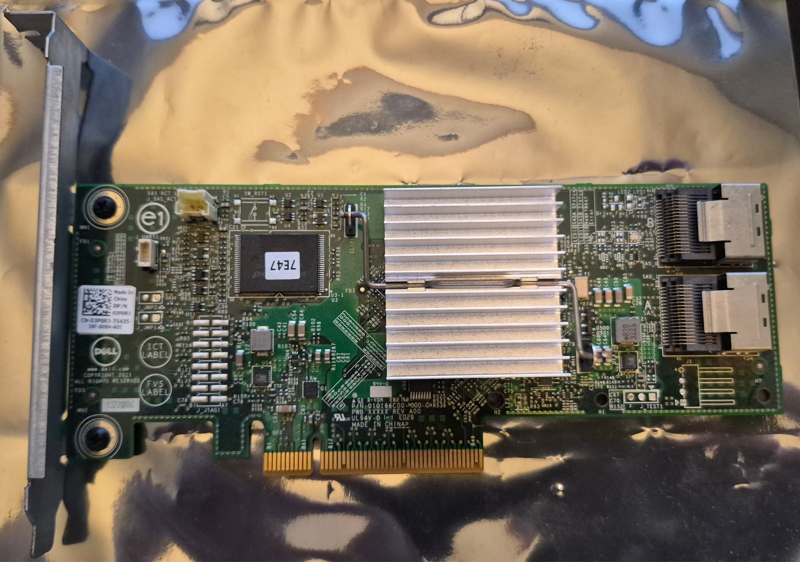 Dell PERC H310 6Gbps SAS RAID Card 03P0R3 + Genuine SFF-8087 Mini-SAS Cable Lot