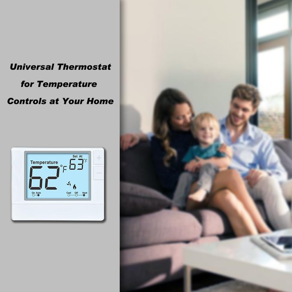 Thermostat for Conventional Systems - Non-Programmable with Touch Control LCD