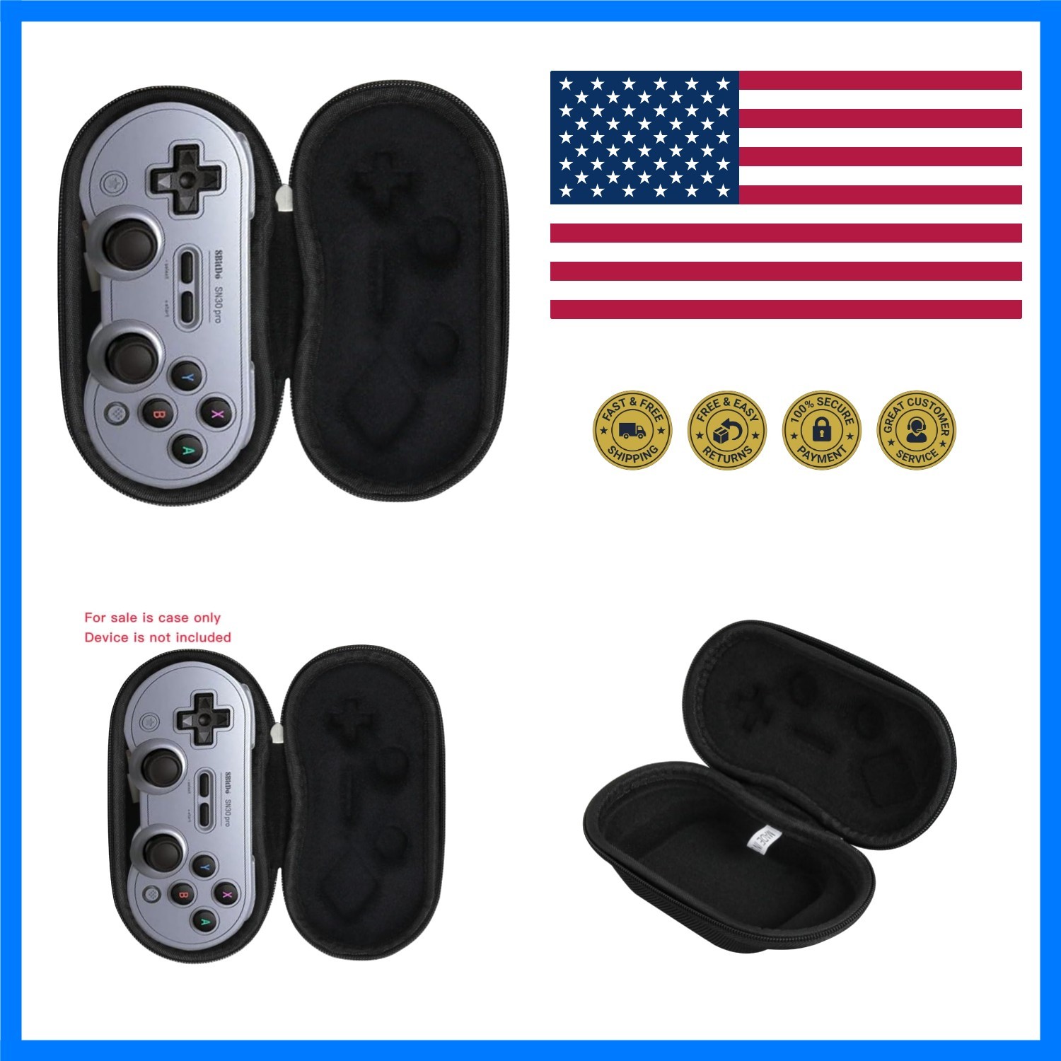 Hard Travel Case for 8Bitdo Sn30 Pro Bluetooth Gamepad SN30 PRO | Shockproof ...