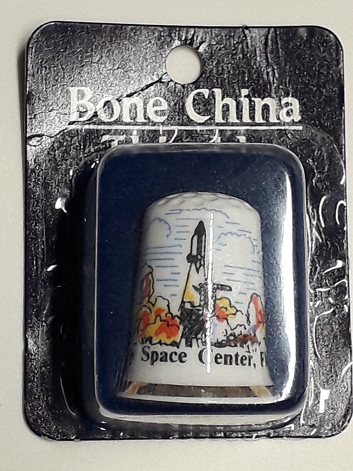 Kennedy Space Centre Florida - Bone China Thimble - New in Packet - 1990