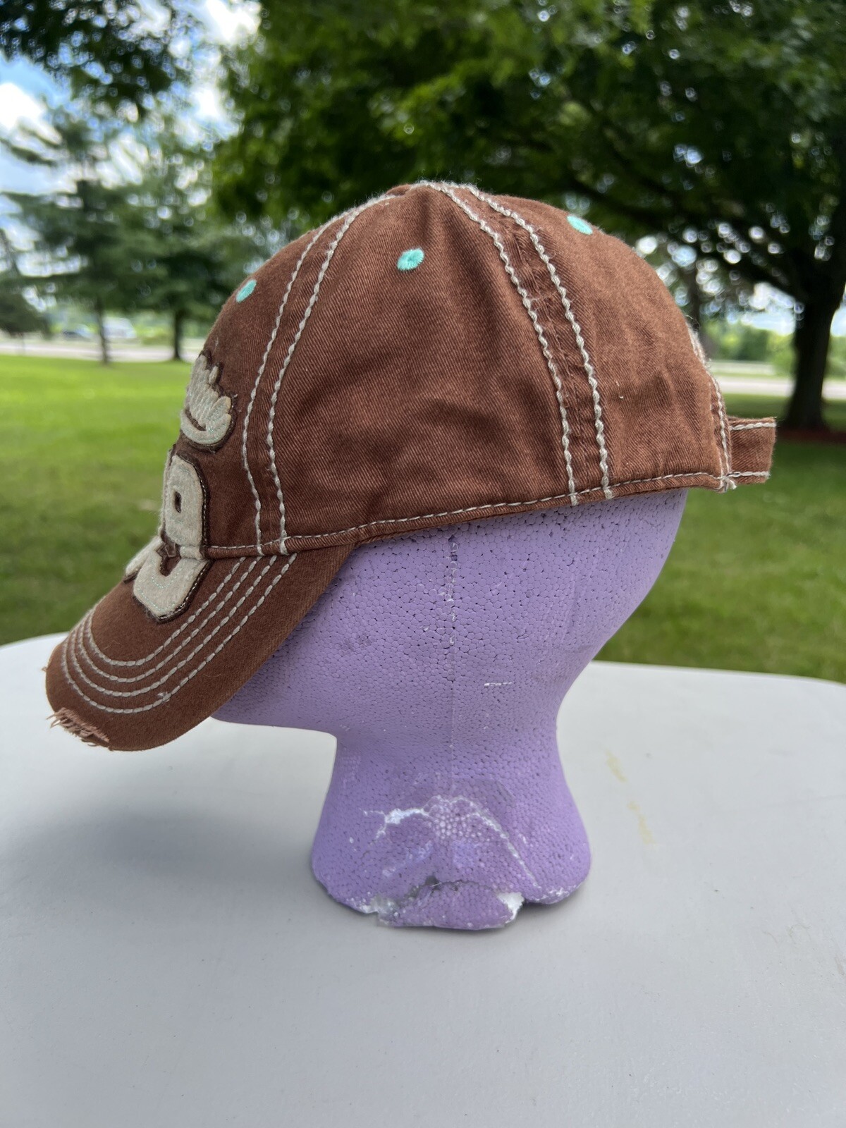 Ninety Nine 99 Rust Color Teal Cap/Hat Grunge Infinity Headwear EUC