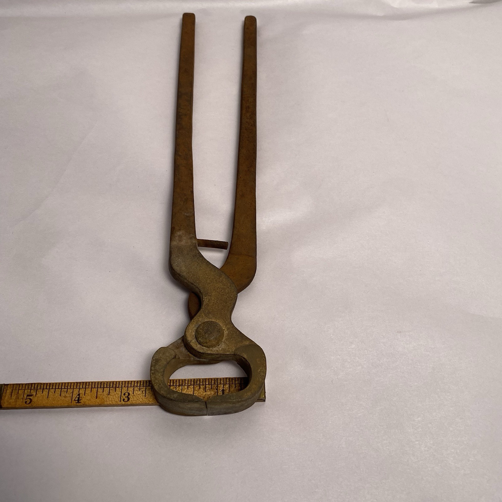 Antique Heavy Iron Pliers , Cutters Blacksmith Forging Tool Primitive 14”