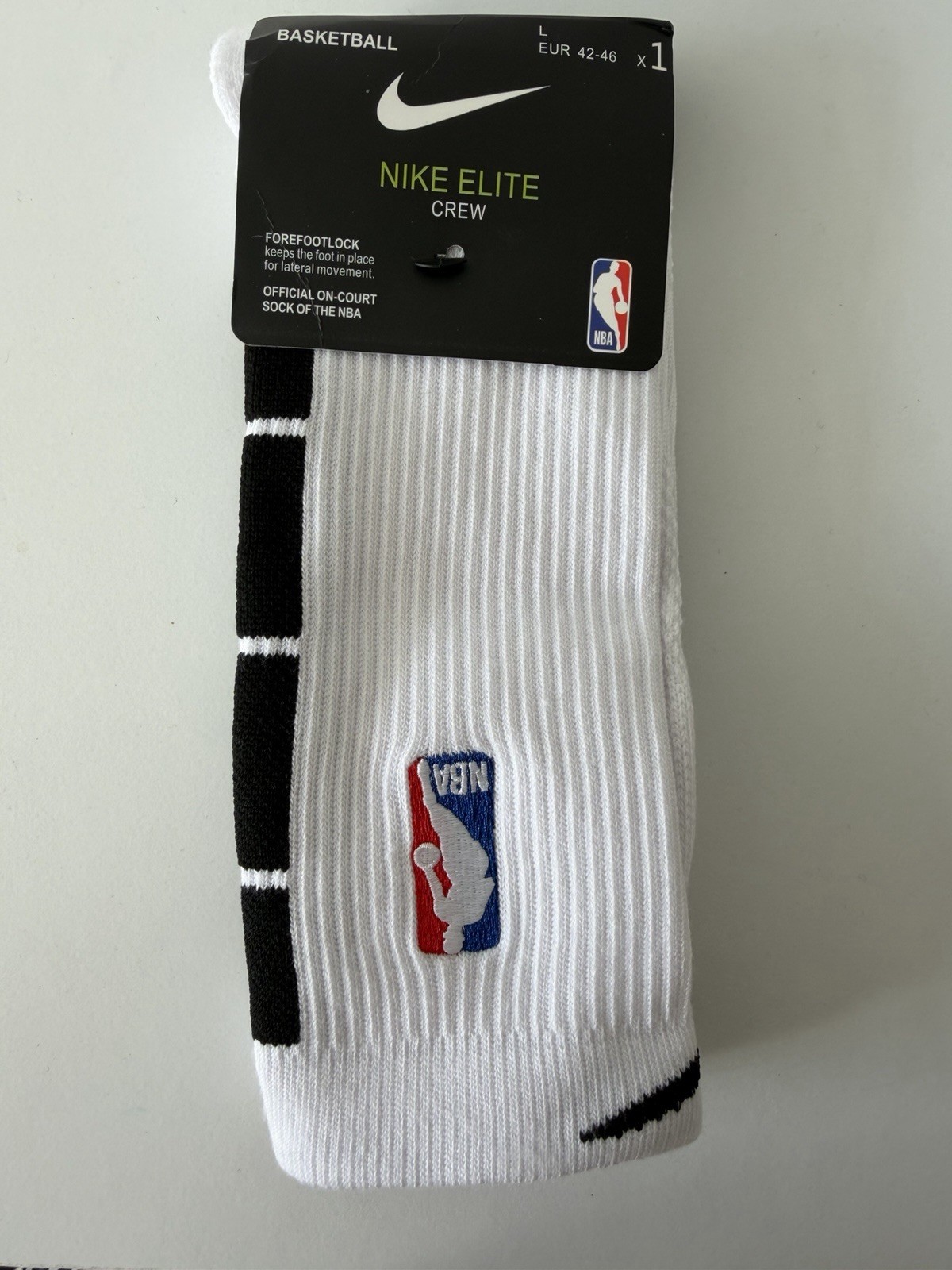 Nike NBA - Elite Crew Basketball Socks Men 8-12 White