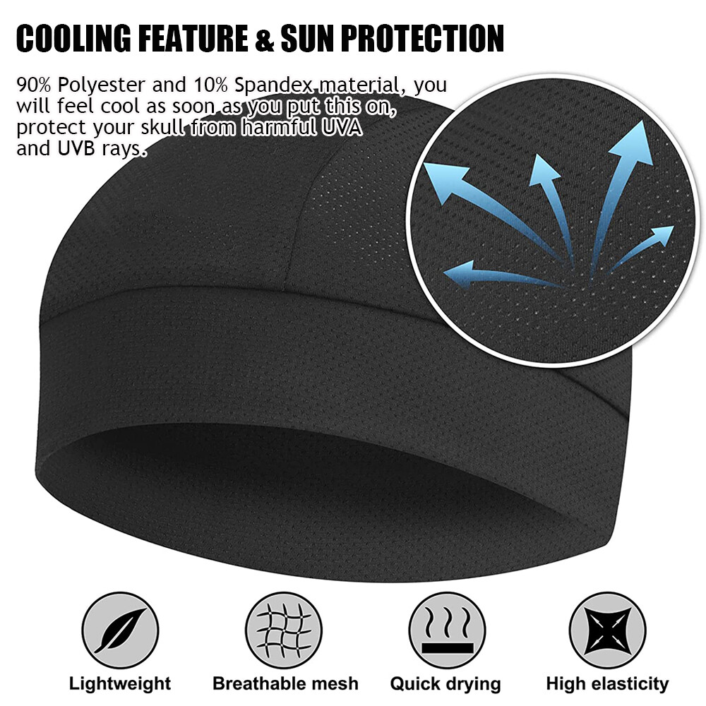 3PCS Skull Cap Helmet Liner Running Cycling Beanie Hat Sweat Wicking Men Women