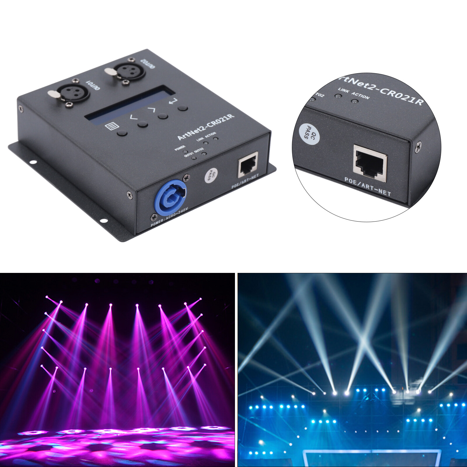 ArtNet DMX 512 Ethernet Lighting Controller Interface 100Mbps for Stages Bars