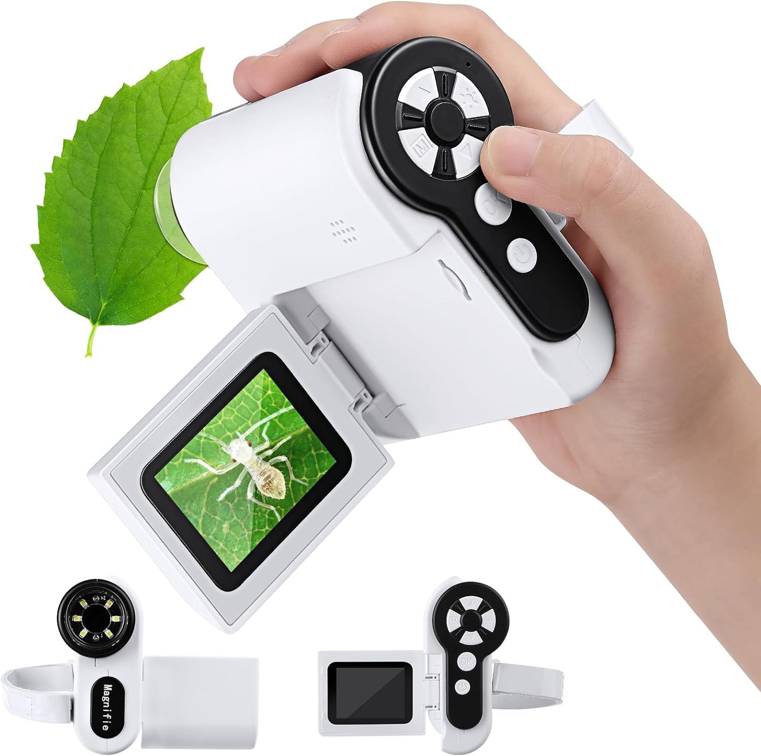 Microscope for Kids - 1000x Handheld Microscope with LED Lights 2'' LCD Screen