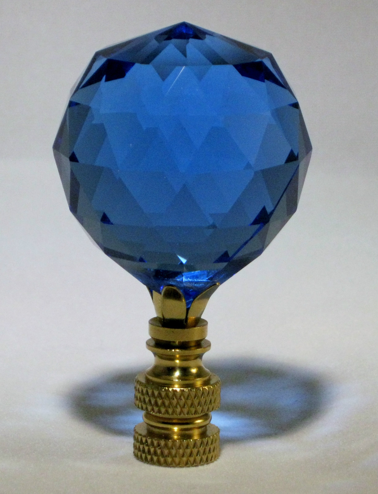 LAMP FINIAL-STUNNING LEADED CRYSTAL LAMP FINIAL-SKY BLUE