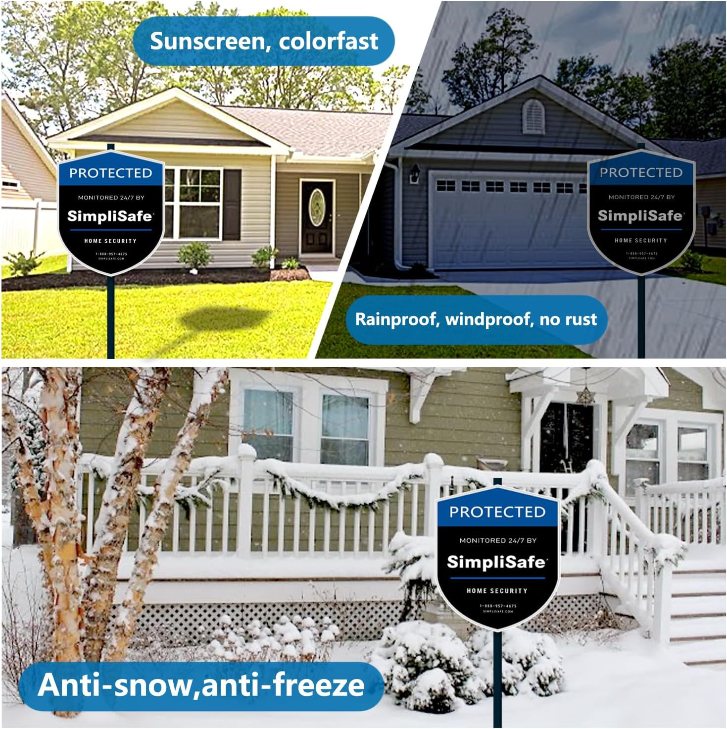 3PCS Yard Sign Shield Compatible for Simplisafe Home Security System，3Pcs Door/W