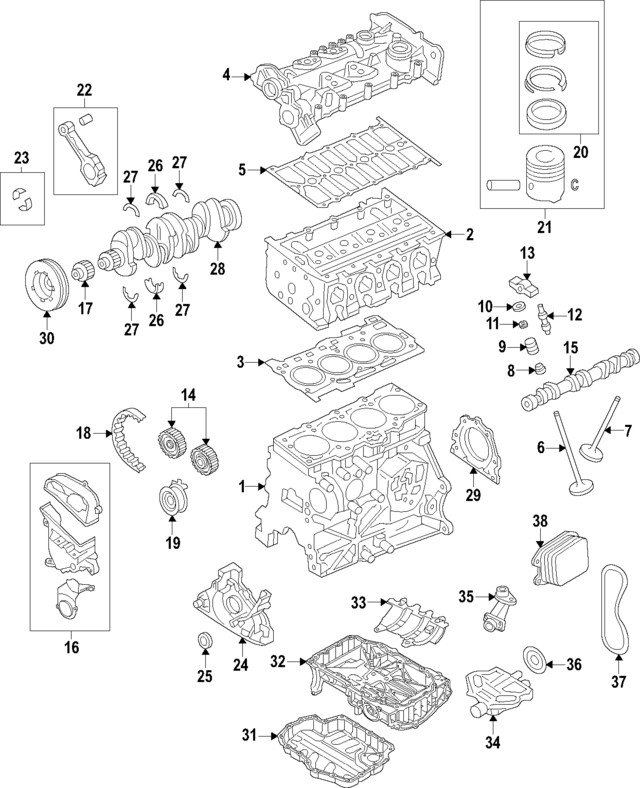 Genuine Volkswagen Engine Valve Spring 04E-109-623-AF