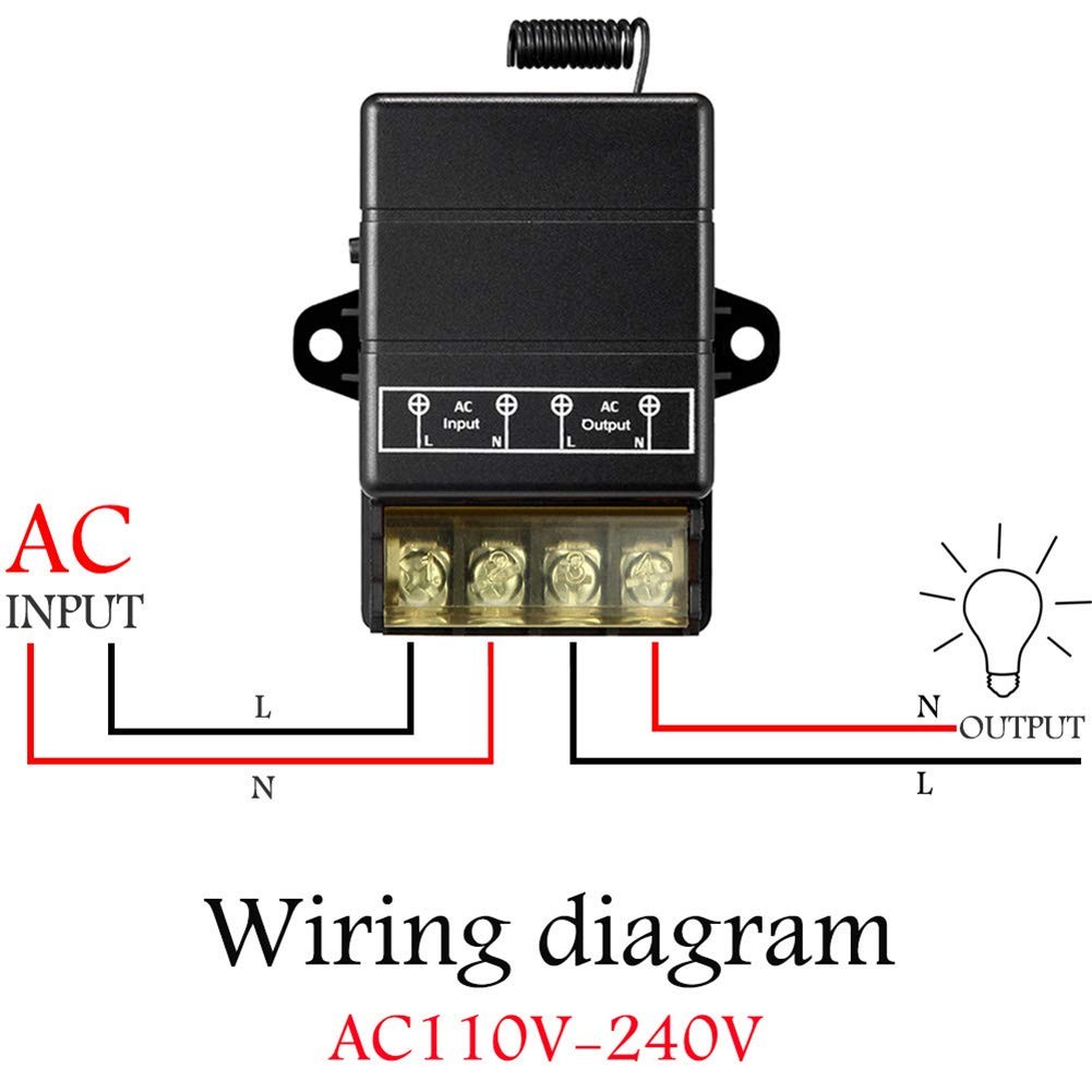 Wireless Remote Switch,AC 110V/120V/240V/40A Relay,Wireless RF Switch for Hou...