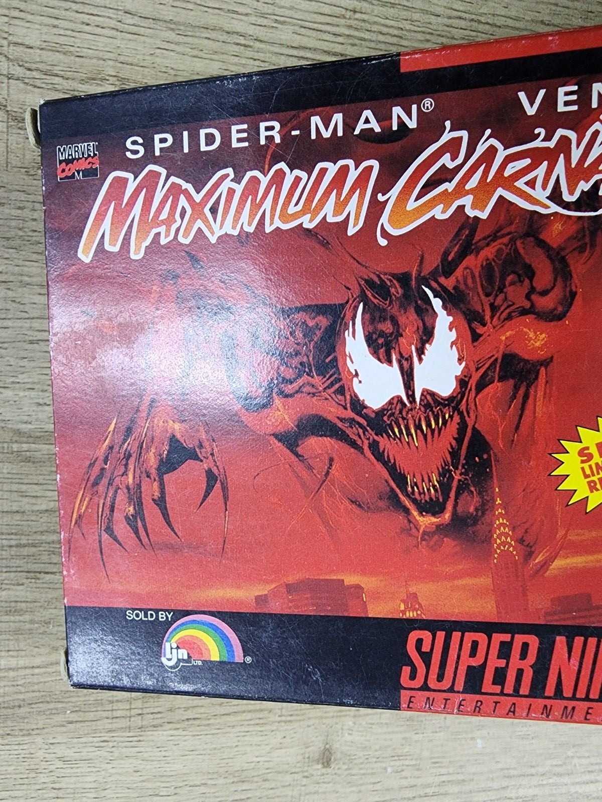 USED AUTHENTIC BOX ONLY - NO GAME - NO MANUAL - MAXIMUM CARNAGE - SNES