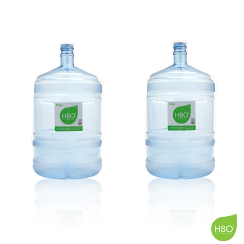 H8O® 5 Gallon Polycarbonate Round Water Bottle w/Handle (2 Piece Pack)
