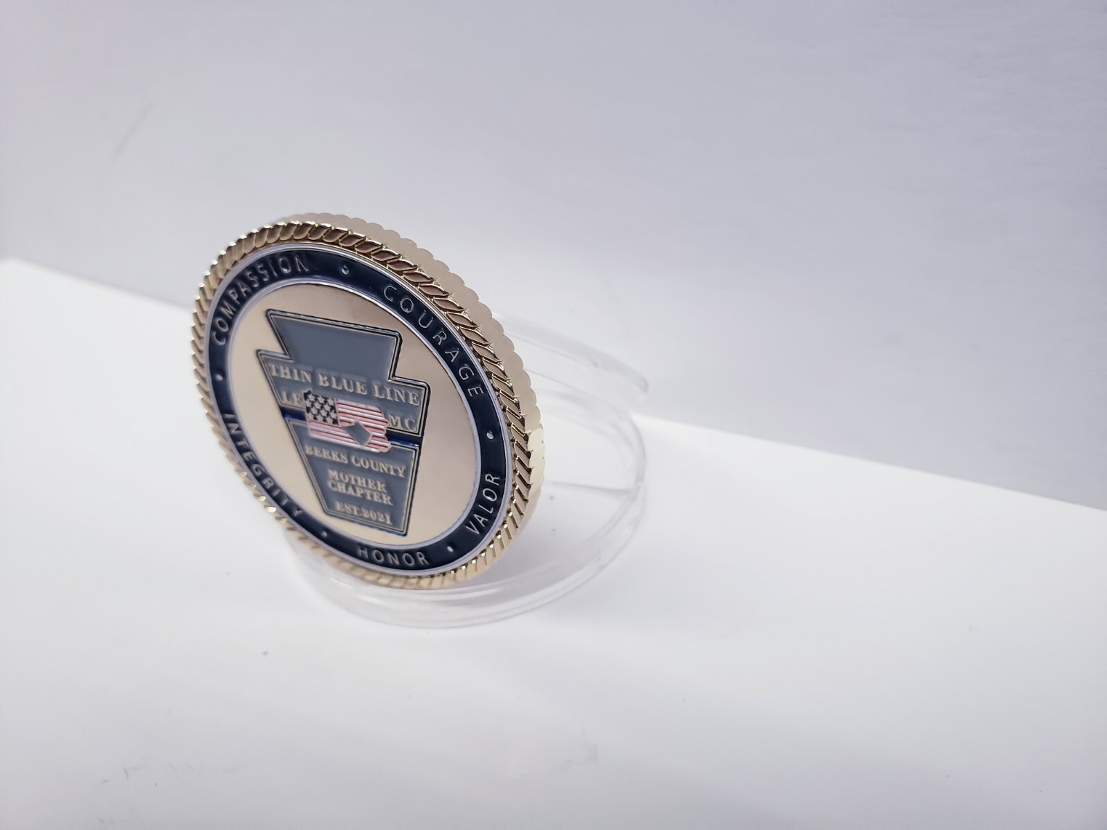 Thin Blue Line LEMC Berks County Mother Chapter Est.2021 Challenge Coin