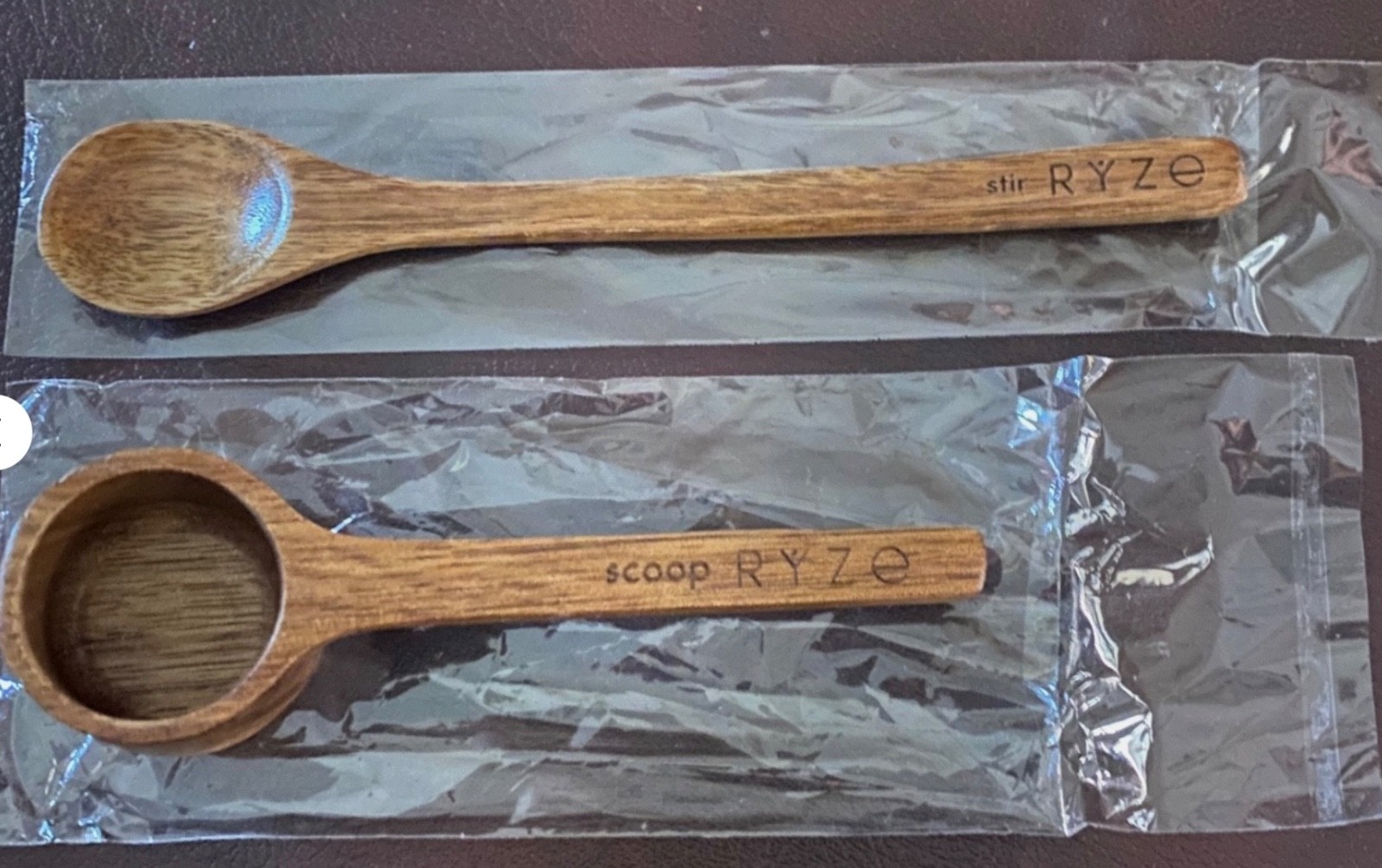 Mushroom Coffee  Spoon & Scoop Tools Acacia Wooden  NEW in Package 2 Pieces