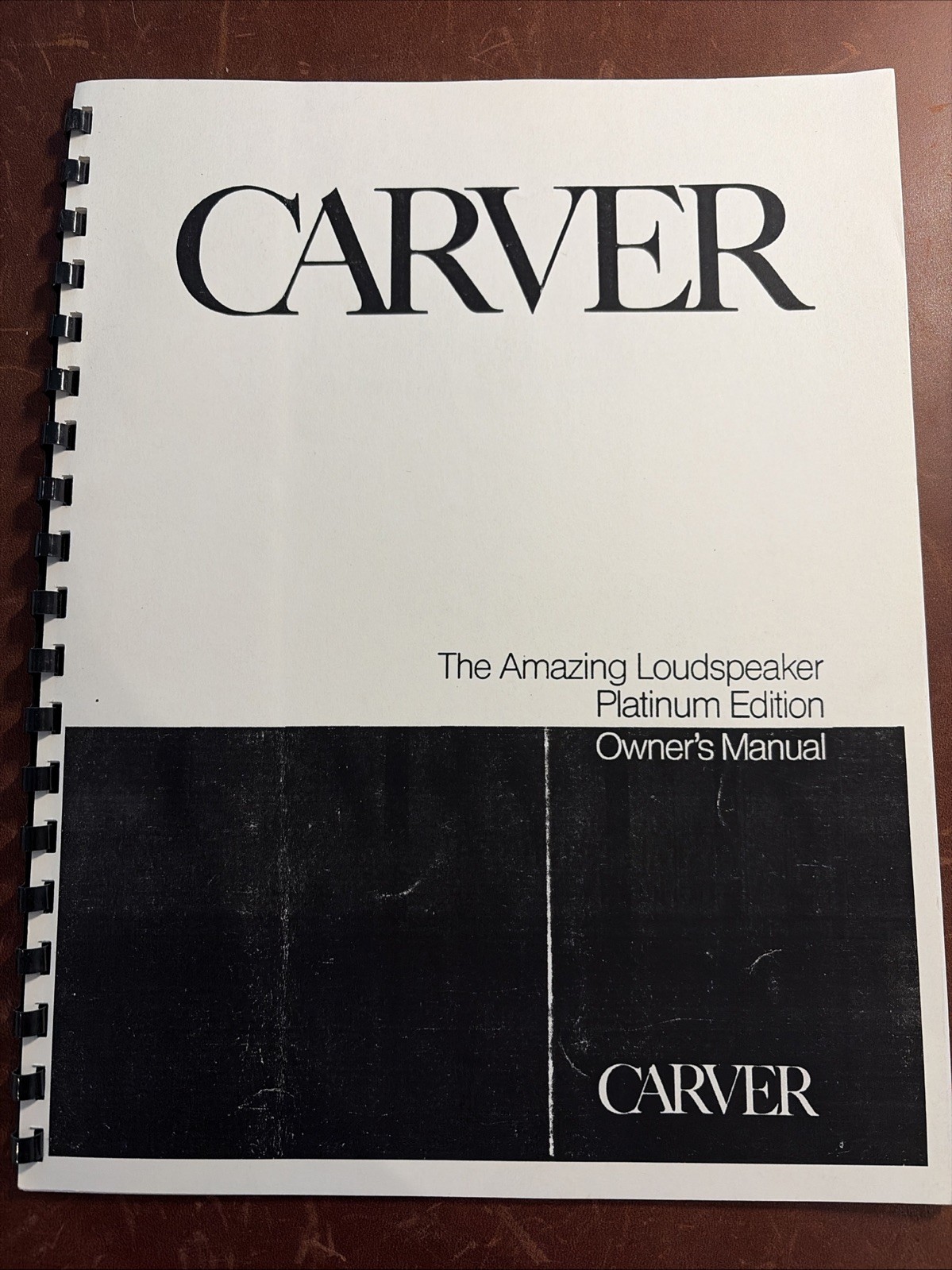Carver Amazing Loudspeaker Owners Manual