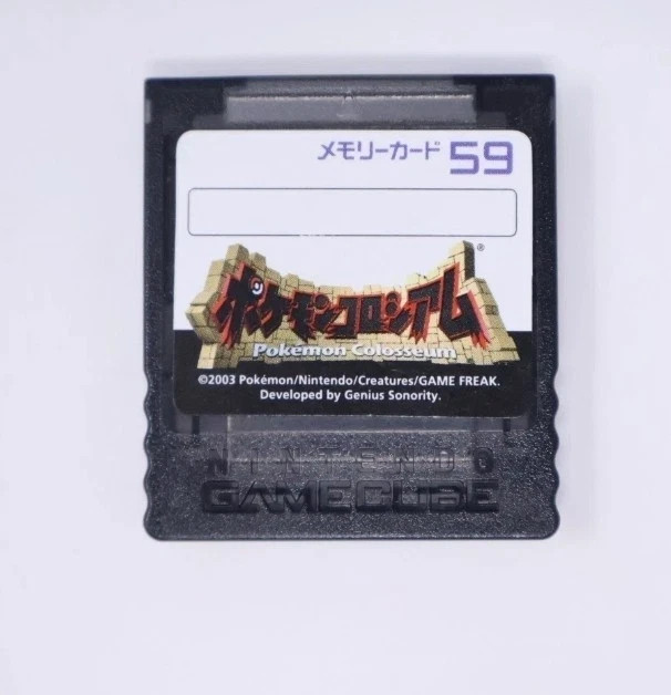 Nintendo Gamecube CLEAR BLACK Transparent Pokemon Colosseum Memory Card 59 Block