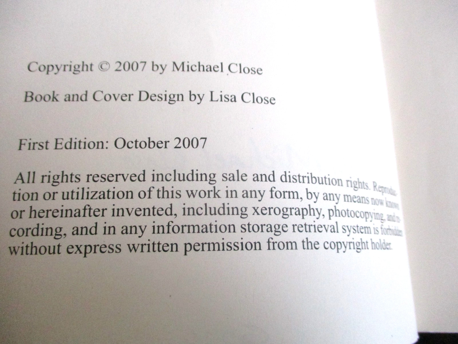 That Reminds Me Michael Close 1st Edition