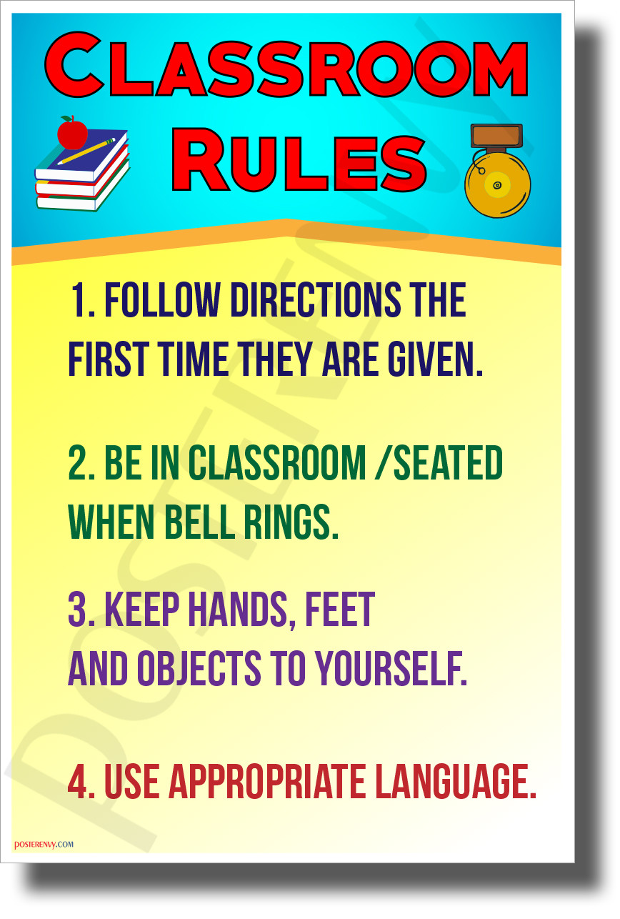 Classroom Rules #15 - NEW Classroom Motivational POSTER