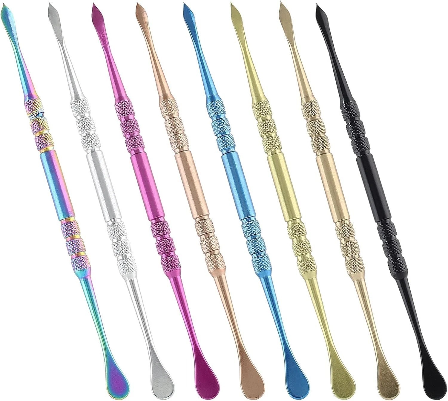 8 Pack Wax Carving Tool Kit Rainbow Stainless Steel Double-Headed Dab Tools Wa