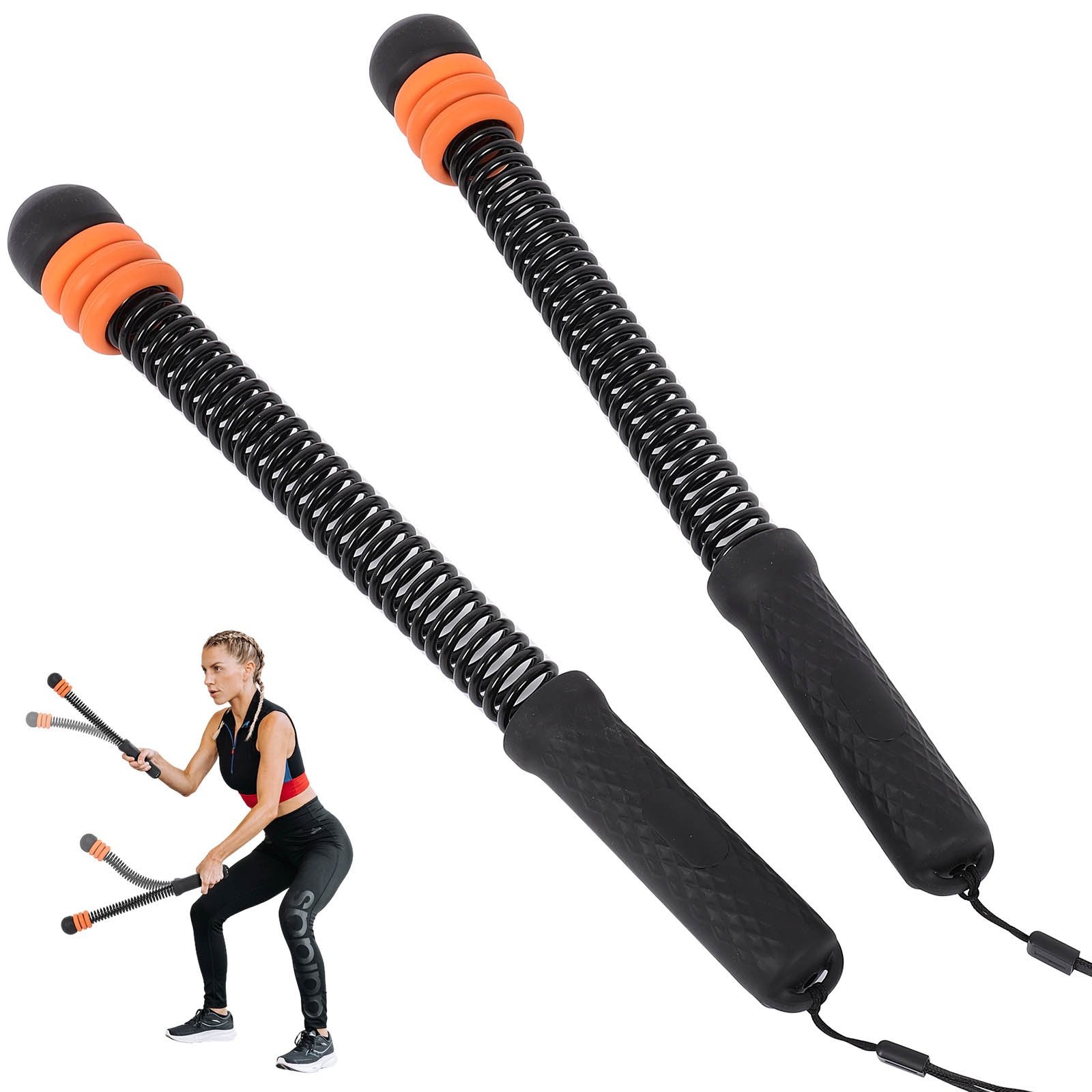 Portable Battle Ropes with 3 Weight Rings for Strength Building, Cardio Training