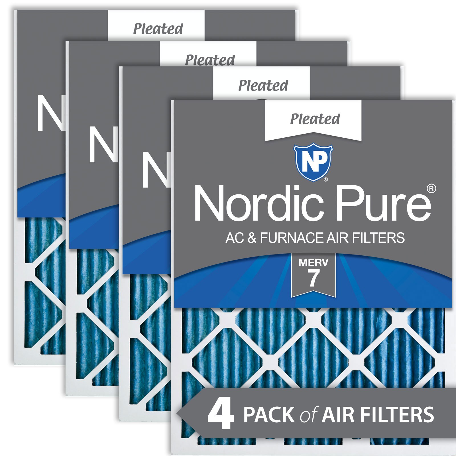12x24x1 (11_1/2x23_1/2) Pleated MERV 7 Air Filters 4 Pack