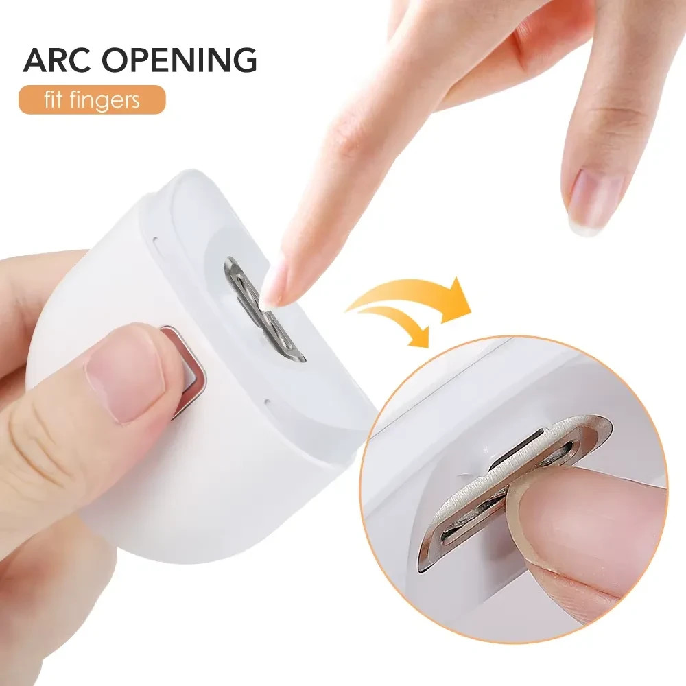 Electric Automatic Nail Clipper USB Rechargeable Trimmer with Light for Manicure