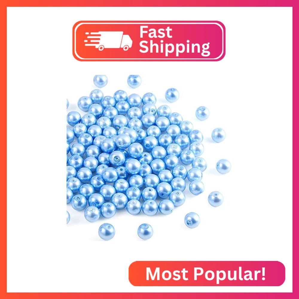 Mingtao 200Pcs Glass Pearl Beads Round Spacer Pearl Czech Tiny Satin Luster Loos