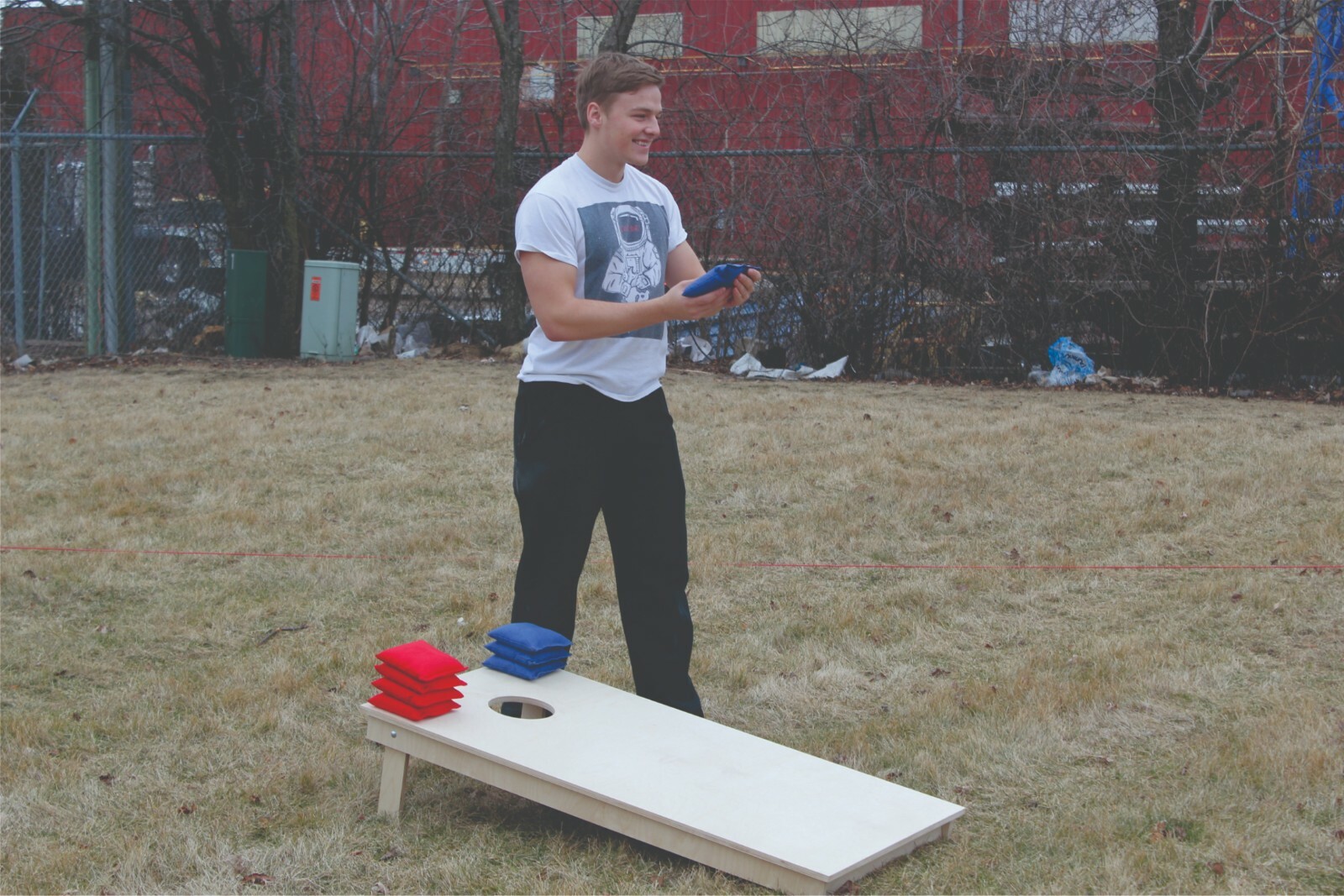 Black and White Pattern CORNHOLE BEANBAG TOSS GAME w Bags Game Set