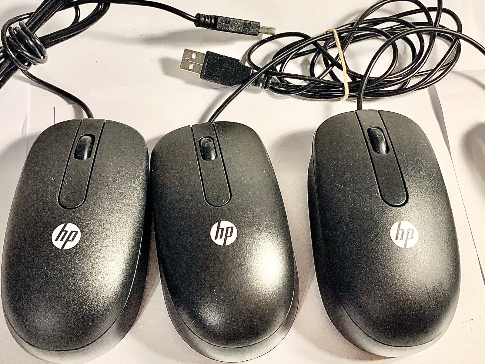 Lot of 4 Genuine HO Optical USB Wired Scroll Mouse