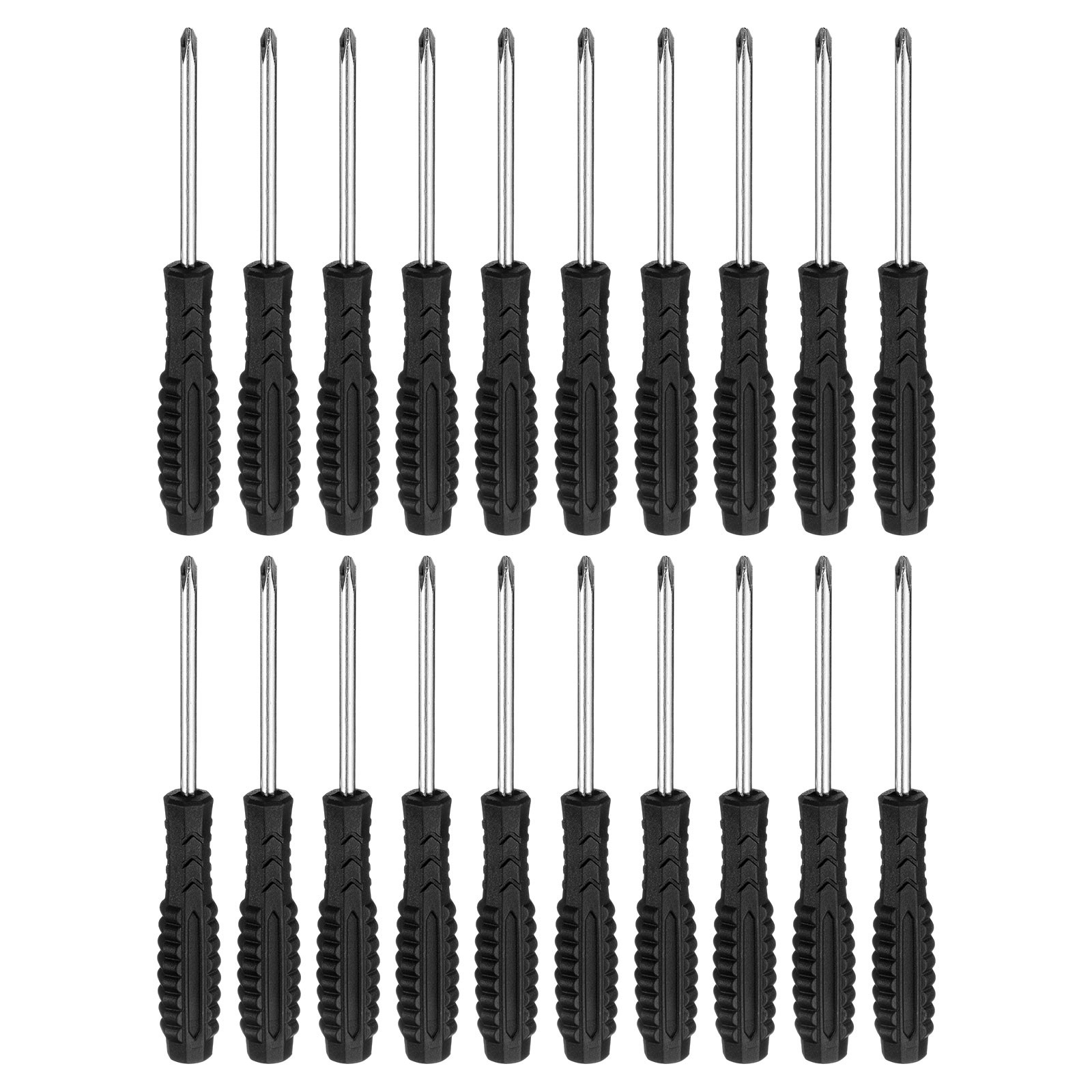 20pcs PH1 Mini Phillips Screwdriver 3.9" Screwdrivers Carbon Steel, Black