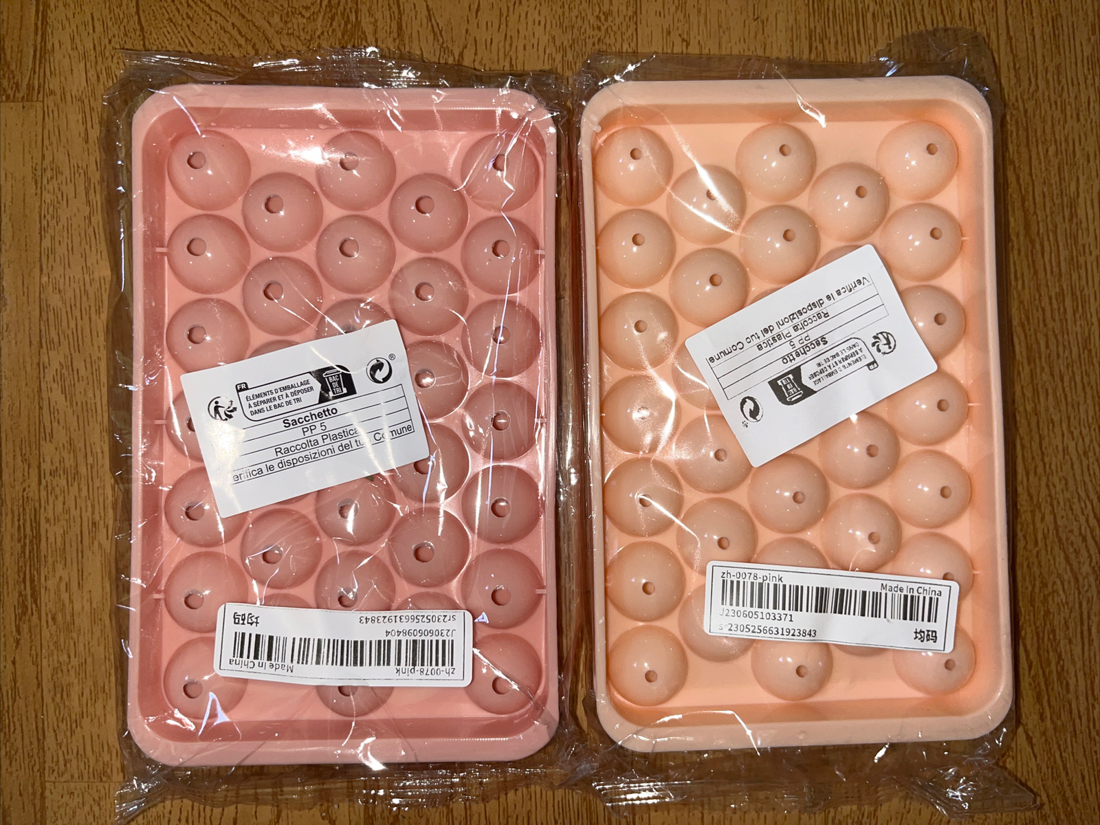 Ball Ice Cube Trays Small Pink Plastic Kitchen