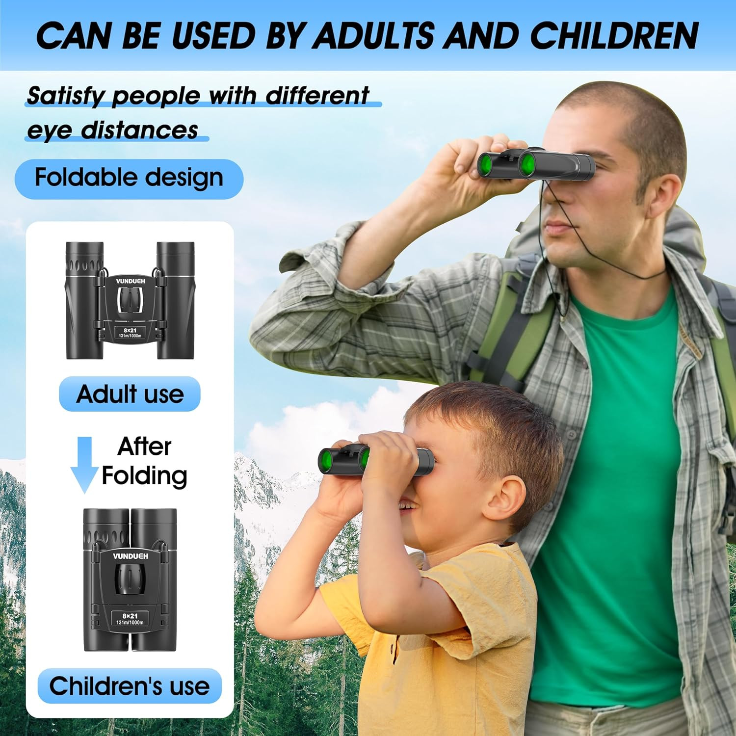 Mini Compact Binoculars, Waterproof High Powered Easy Focus, Ideal Outdoors