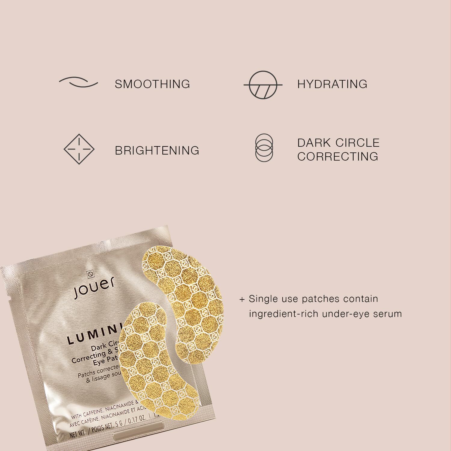 Jouer Luminize Dark Circle Correcting & Smoothing Eye Patches Caffeine Eye Pa...