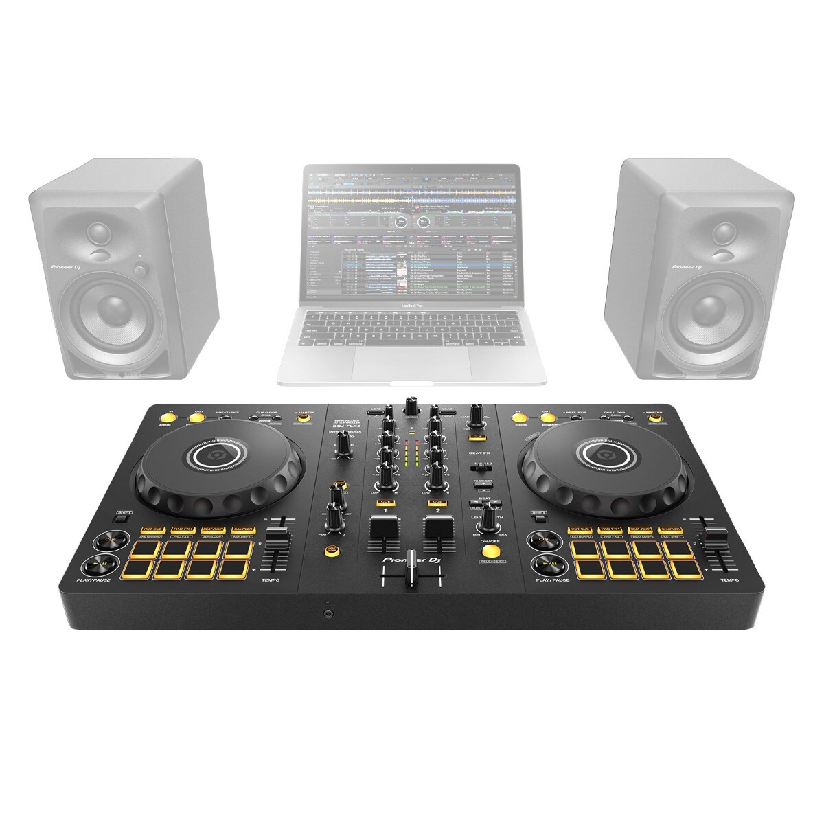 Pioneer DDJ-FLX4 2-Channel DJ Controller with Case & Cover Package